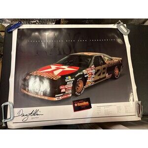 RARE DAVEY ALLISON 28 TEXACO HAVOLINE 1989 FORD THUNDERBIRD 25X30 POSTER NASCAR